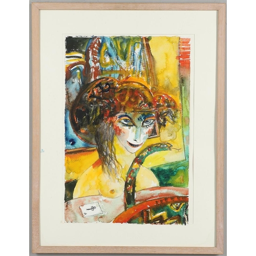 613 - JOHN BELLANY, CBE, RA (1948-2103). A SOOTHSAYER. (d) Signed, watercolour and pencil
57.5 x 38cm.  *C... 