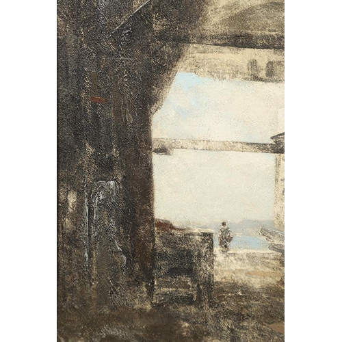 630 - CYRIL WALDUCK EDWARDS (1902-1982). THE YACHT YARD. (d) Signed and inscribed verso and also upon a la... 