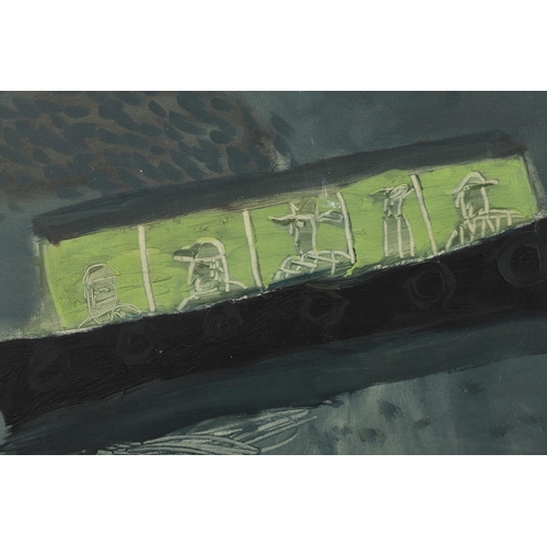 640 - EMMA MCCLURE (B.1962). DAY TRIPPERS. (d) Signed with initials and dated 87, oil and sgraffito on can... 