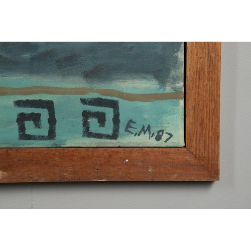 640 - EMMA MCCLURE (B.1962). DAY TRIPPERS. (d) Signed with initials and dated 87, oil and sgraffito on can... 