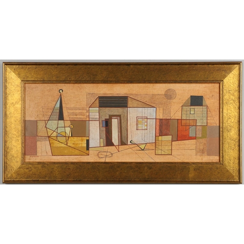 651 - KENNETH MAHOOD (1930-2020). ABSTRACT IDEAS. (d) Signed, oil and pencil on board
24 x 59.5cm.  *CR  G... 