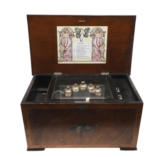 661 - LARGE VICTORIAN MUSIC BOX - 12 AIR. A large Victorian music box with a 12 air movement, with 'bells ... 