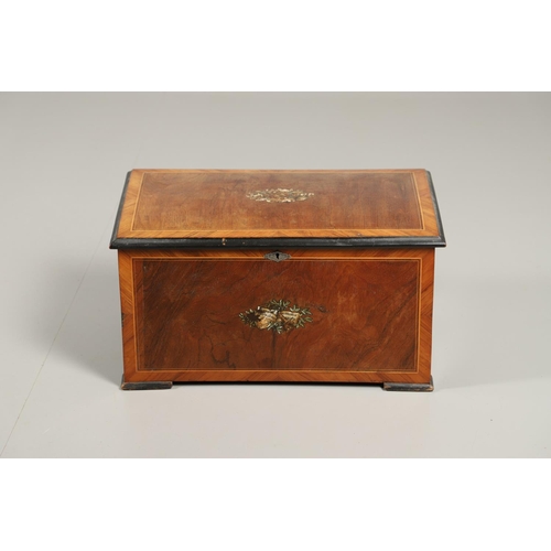 661 - LARGE VICTORIAN MUSIC BOX - 12 AIR. A large Victorian music box with a 12 air movement, with 'bells ... 