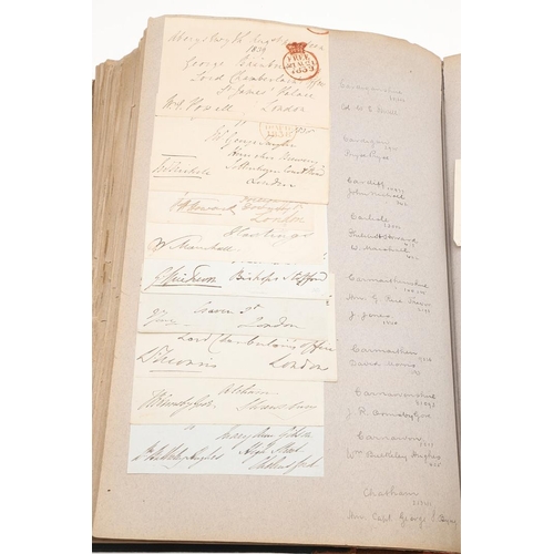 663 - POSTAL HISTORY & PARLIAMENT INTEREST - LARGE ALBUM OF 19THC PARLIAMENT FREE FRANK LETTERS & SIGNATUR... 