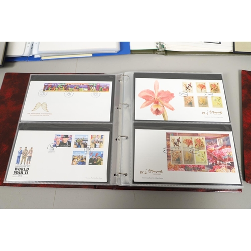 664 - GUERNSEY STAMP ALBUMS & FIRST DAY COVERS. Including two Stanley Gibbons albums with mint  stamps, on... 