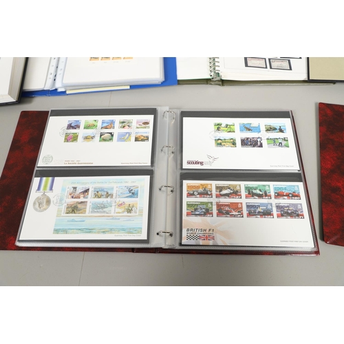 664 - GUERNSEY STAMP ALBUMS & FIRST DAY COVERS. Including two Stanley Gibbons albums with mint  stamps, on... 