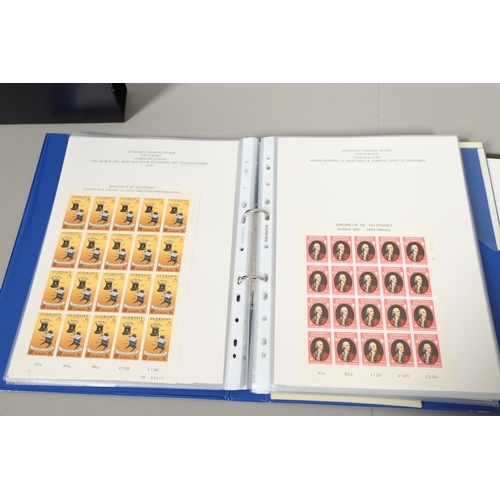 664 - GUERNSEY STAMP ALBUMS & FIRST DAY COVERS. Including two Stanley Gibbons albums with mint  stamps, on... 