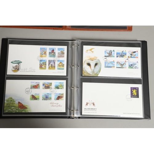 665 - ALDERNEY STAMP ALBUM, FIRST DAY COVERS, & DEFINITIVE FIRST DAY COVERS. Including a Stanley Gibbons a... 