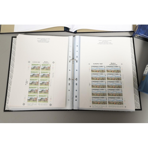 666 - JERSEY STAMP COLLECTION & FIRST DAY COVERS. Including three Stanley Gibbons albums in slip cases (Vo... 