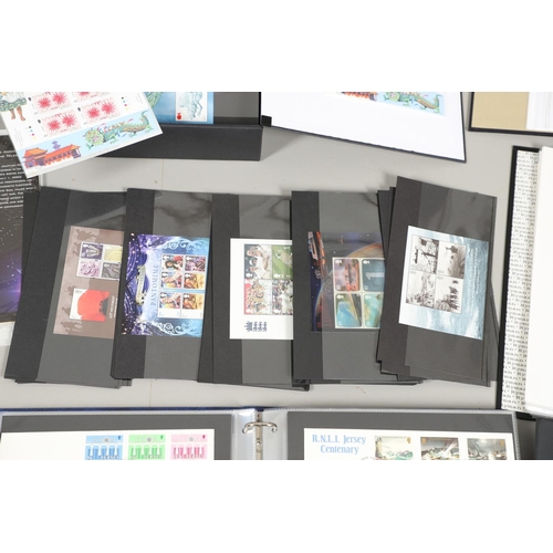 666 - JERSEY STAMP COLLECTION & FIRST DAY COVERS. Including three Stanley Gibbons albums in slip cases (Vo... 