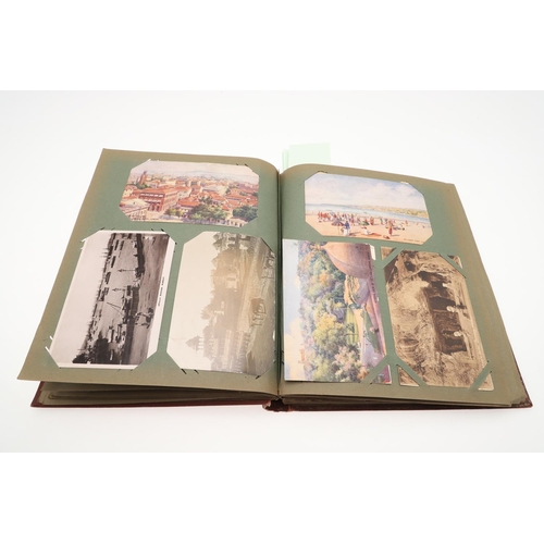 670 - POSTCARD ALBUMS - GREAT BRITAIN, IRELAND & INDIA. 3 albums including a small album with Irish postca... 