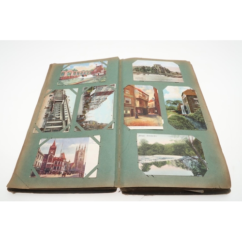 673 - TWO POSTCARD ALBUMS - GREAT BRITAIN. Including a large postcard album with mostly Great Britain cont... 