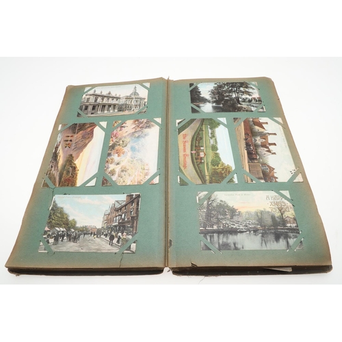 673 - TWO POSTCARD ALBUMS - GREAT BRITAIN. Including a large postcard album with mostly Great Britain cont... 