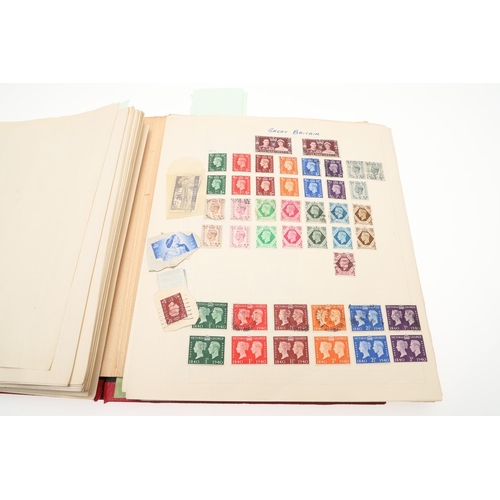 675 - THREE STAMP ALBUMS - GREAT BRITAIN, COMMONWEALTH & WORLD STAMPS. Three large albums, the first album... 