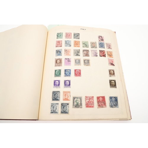 675 - THREE STAMP ALBUMS - GREAT BRITAIN, COMMONWEALTH & WORLD STAMPS. Three large albums, the first album... 