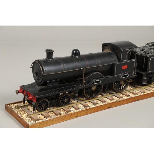 676 - SCRATCH BUILT STEAM LOCOMOTIVE & TENDER - 3 1/2 INCH GUAGE. A well made 3 1/2 inch guage 2-2-4 scrat... 