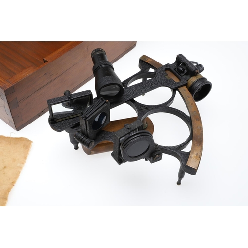 679 - BOXED MARINE SEXTANT - D SHACKMAN & SONS, 1945. A mid 20thc marine sextant by D Shackman & Sons, Lon... 