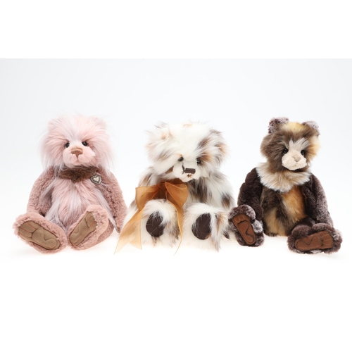 700 - CHARLIE BEARS TEDDY BEARS. Five various Teddy Bears including 'Mattie' (CB171784A, 31cms high), 'Kib... 