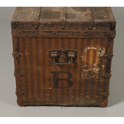 743 - LOUIS VUITTON - EARLY LARGE LUGGAGE TRUNK. A large early Louis Vuitton trunk circa 1872-1888, the ex... 