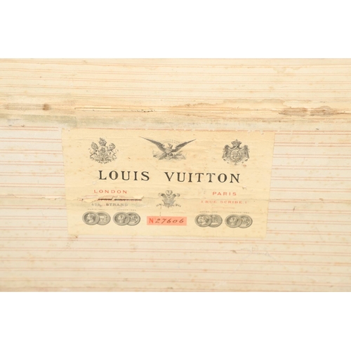 743 - LOUIS VUITTON - EARLY LARGE LUGGAGE TRUNK. A large early Louis Vuitton trunk circa 1872-1888, the ex... 