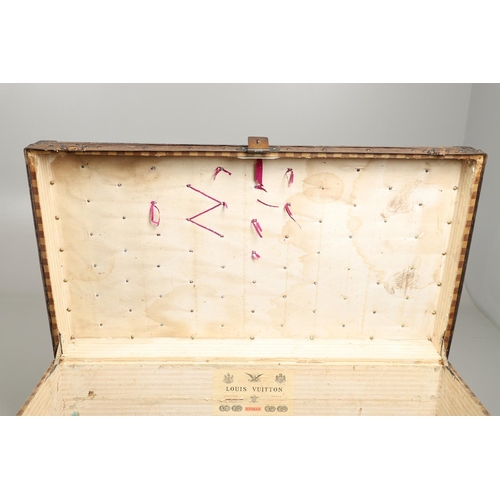 743 - LOUIS VUITTON - EARLY LARGE LUGGAGE TRUNK. A large early Louis Vuitton trunk circa 1872-1888, the ex... 