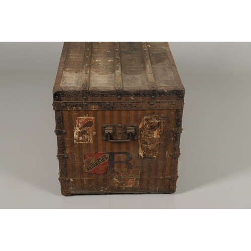 743 - LOUIS VUITTON - EARLY LARGE LUGGAGE TRUNK. A large early Louis Vuitton trunk circa 1872-1888, the ex... 