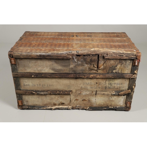 743 - LOUIS VUITTON - EARLY LARGE LUGGAGE TRUNK. A large early Louis Vuitton trunk circa 1872-1888, the ex... 