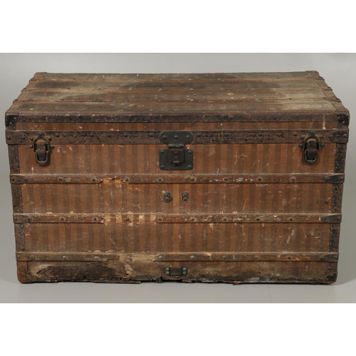 743 - LOUIS VUITTON - EARLY LARGE LUGGAGE TRUNK. A large early Louis Vuitton trunk circa 1872-1888, the ex... 