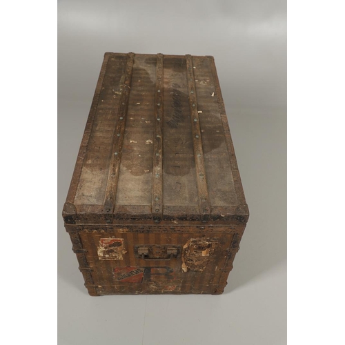 743 - LOUIS VUITTON - EARLY LARGE LUGGAGE TRUNK. A large early Louis Vuitton trunk circa 1872-1888, the ex... 