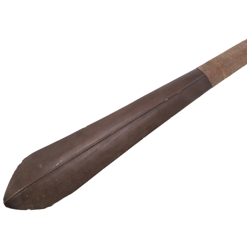 747 - POLYNESIAN ISLANDS TONGAN HARDWOOD PADDLE/WAR CLUB. Probably 19thc, a large 19thc hardwood paddle or... 