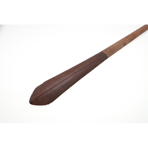 747 - POLYNESIAN ISLANDS TONGAN HARDWOOD PADDLE/WAR CLUB. Probably 19thc, a large 19thc hardwood paddle or... 