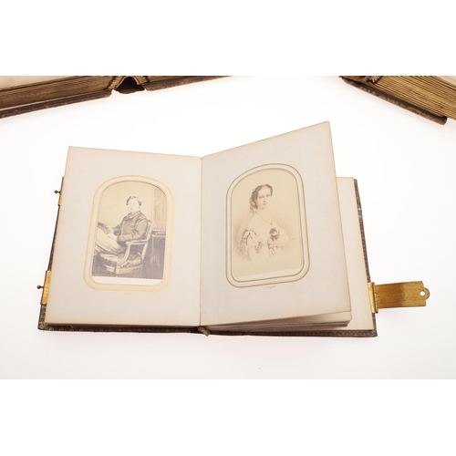 762 - CARTE DE VISITE - 19THC PHOTOGRAPH ALBUMS. Five various leather bound albums of Carte de Visite phot... 