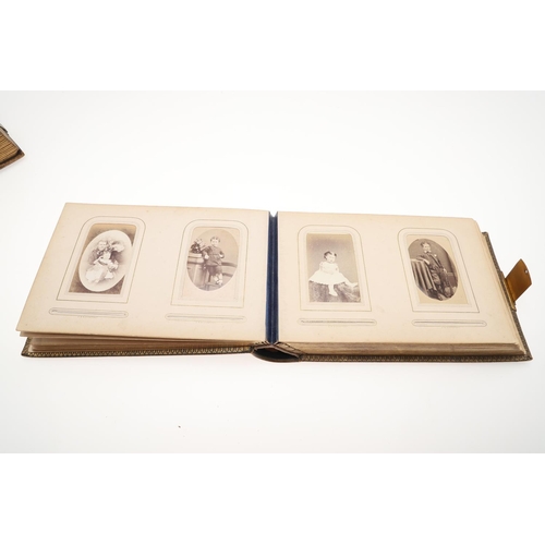 762 - CARTE DE VISITE - 19THC PHOTOGRAPH ALBUMS. Five various leather bound albums of Carte de Visite phot... 