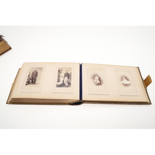 762 - CARTE DE VISITE - 19THC PHOTOGRAPH ALBUMS. Five various leather bound albums of Carte de Visite phot... 