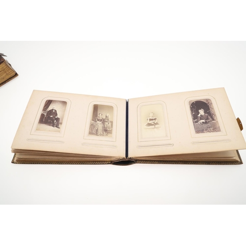 762 - CARTE DE VISITE - 19THC PHOTOGRAPH ALBUMS. Five various leather bound albums of Carte de Visite phot... 