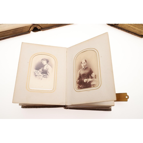 762 - CARTE DE VISITE - 19THC PHOTOGRAPH ALBUMS. Five various leather bound albums of Carte de Visite phot... 