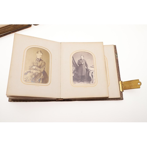 762 - CARTE DE VISITE - 19THC PHOTOGRAPH ALBUMS. Five various leather bound albums of Carte de Visite phot... 