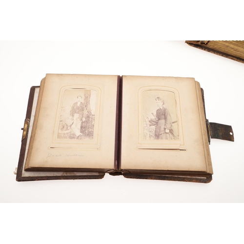 762 - CARTE DE VISITE - 19THC PHOTOGRAPH ALBUMS. Five various leather bound albums of Carte de Visite phot... 