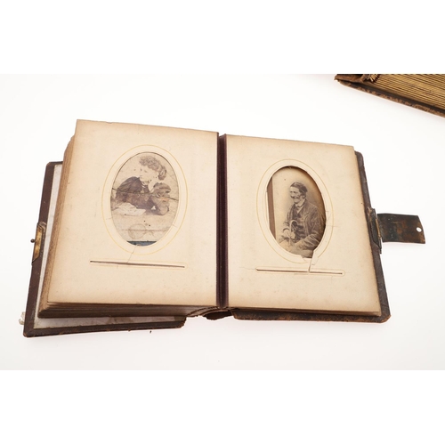 762 - CARTE DE VISITE - 19THC PHOTOGRAPH ALBUMS. Five various leather bound albums of Carte de Visite phot... 