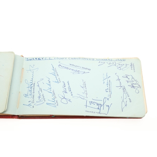 766 - 1950'S CRICKET & FOOTBALL AUTOGRAPH BOOK - INCLUDING MAN UTD & REAL MADRID. A fascinating album comp... 