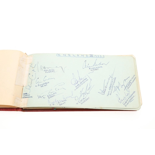 766 - 1950'S CRICKET & FOOTBALL AUTOGRAPH BOOK - INCLUDING MAN UTD & REAL MADRID. A fascinating album comp... 