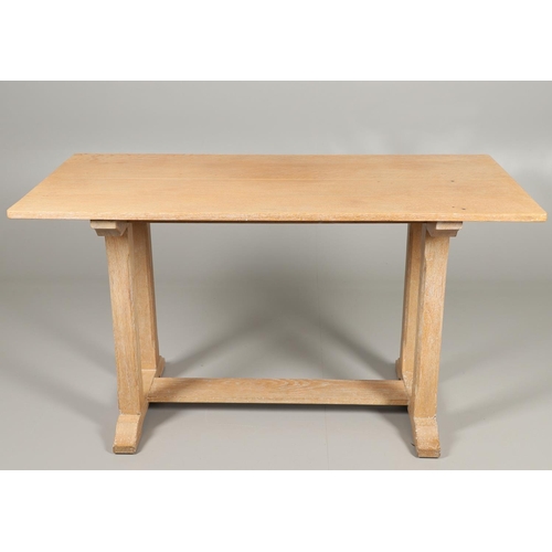 772 - HEALS STYLE LIMED OAK DINING TABLE. A limed oak refectory dining table in the manner of Heals, with ... 