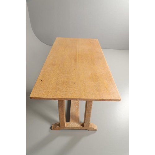 772 - HEALS STYLE LIMED OAK DINING TABLE. A limed oak refectory dining table in the manner of Heals, with ... 