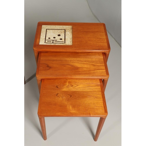 777 - JENS RISOM - DANISH MID CENTURY COFFEE TABLE, MATCHING OCCASIONAL TABLE & NEST OF TABLES. Including ... 