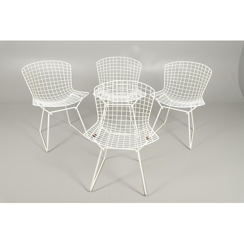 778 - HARRY BERTOIA - SET OF FOUR DESIGNER WIRE WORK CHAIRS. A set of four mid 20thc wire work chairs with... 