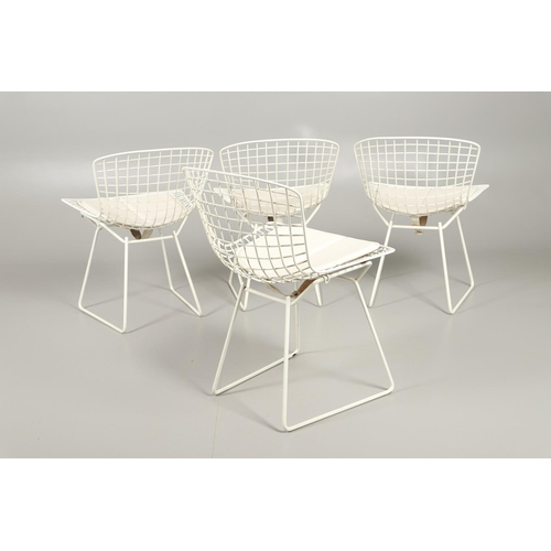 778 - HARRY BERTOIA - SET OF FOUR DESIGNER WIRE WORK CHAIRS. A set of four mid 20thc wire work chairs with... 