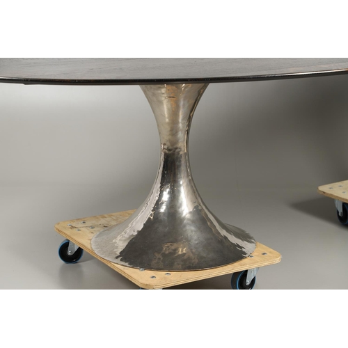 779 - JULIAN CHICHESTER - LARGE CONTEMPORARY DINING TABLE 'DAKOTA'. A large elliptical top table made in b... 