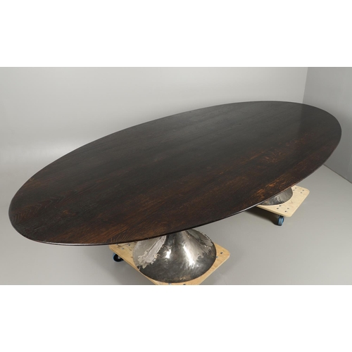 779 - JULIAN CHICHESTER - LARGE CONTEMPORARY DINING TABLE 'DAKOTA'. A large elliptical top table made in b... 