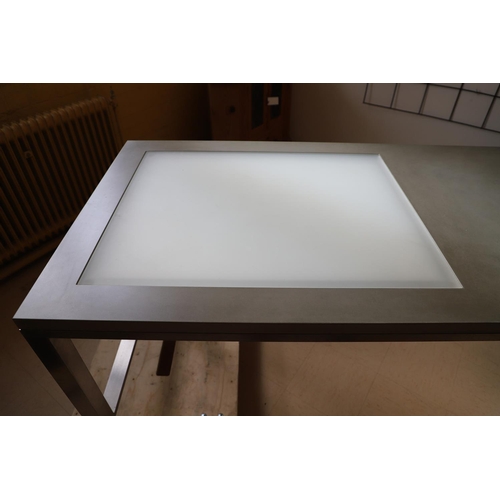 781 - LARGE DESIGNER ARCHITECTS TABLE - MICHAEL JAMES SQUIRE. A large polished concrete, steel and wooden ... 