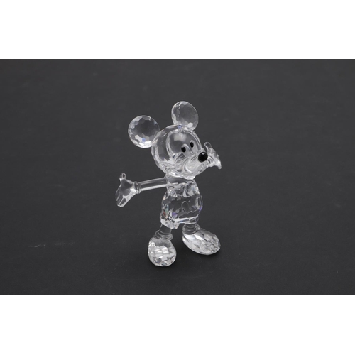 786 - SWAROVSKI BOXED GLASS FIGURES - DISNEY INCLUDING MICKEY MOUSE. Three boxed glass figures including M... 